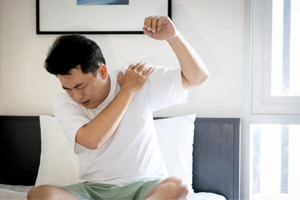 patient with calcific tendonitis of the shoulder.